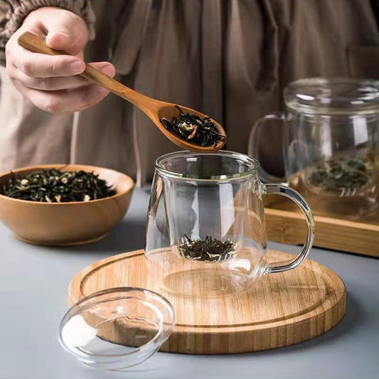 Glass Infuser Mug w/Holder Lid