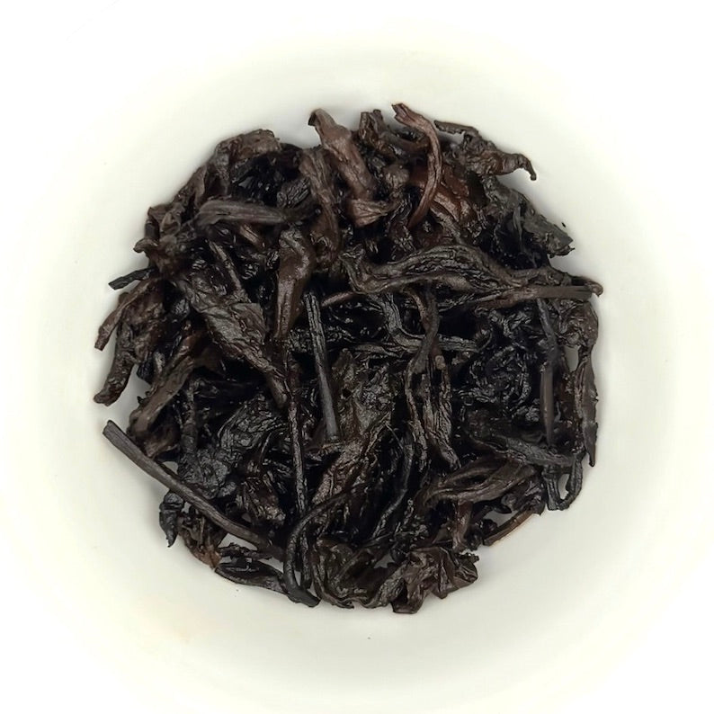 the infused leaves of ripe puer (shu puer) tea
