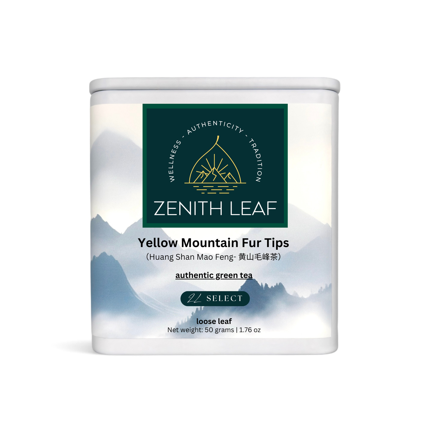 a tin of yellow mountain fur tips (huang shan mao feng) ZL select tea