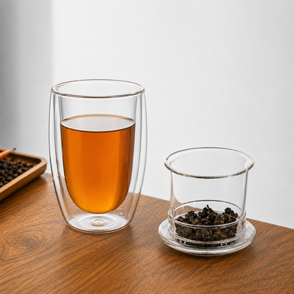 4 Oolong Sampler Pack w / Double-Walled Glass Infuser Set