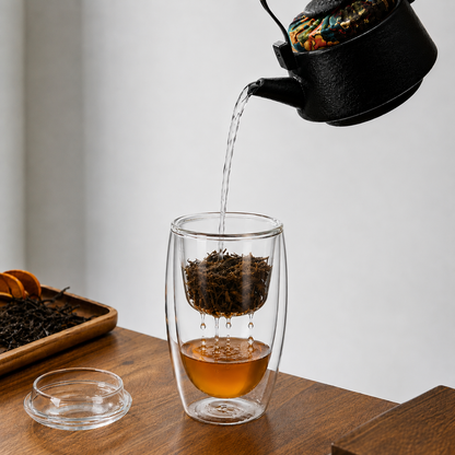 4 Oolong Sampler Pack w / Double-Walled Glass Infuser Set