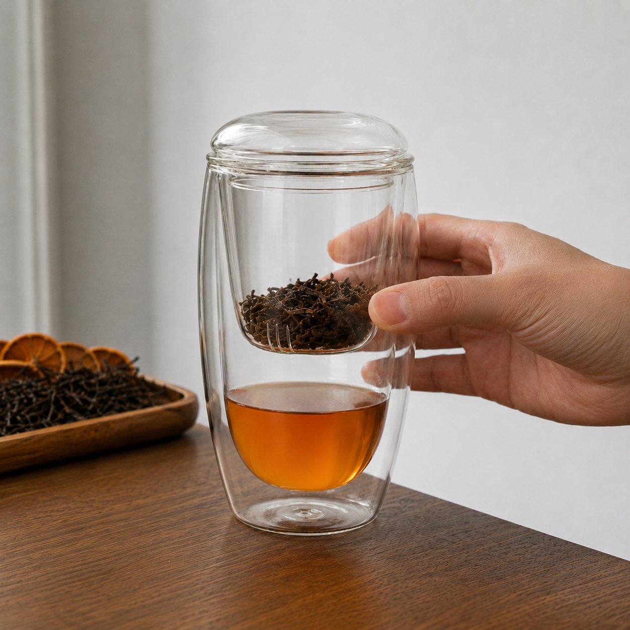 4 Oolong Sampler Pack w / Double-Walled Glass Infuser Set