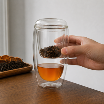 4 Oolong Sampler Pack w / Double-Walled Glass Infuser Set
