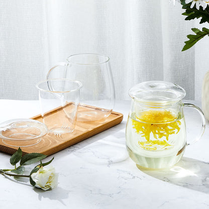 Glass Infuser Mug w/Holder Lid
