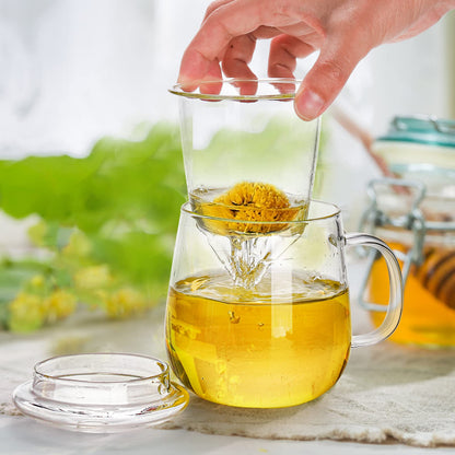 Glass Infuser Mug w/Holder Lid