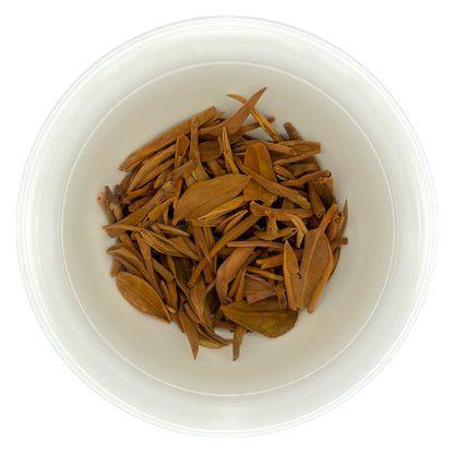 the infused leaves of golden monkey tea