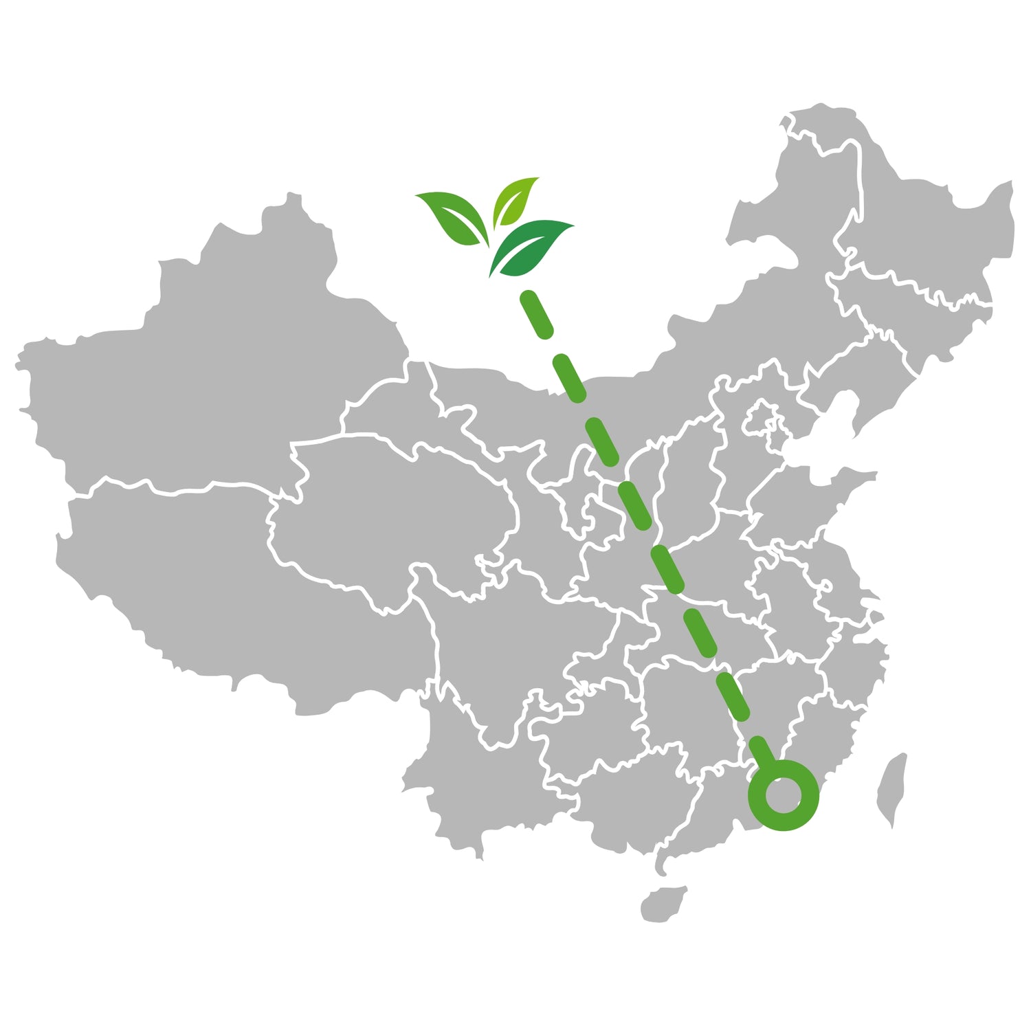 a map of where honey orchid phoenix (mi lan xiang) is grown and produced