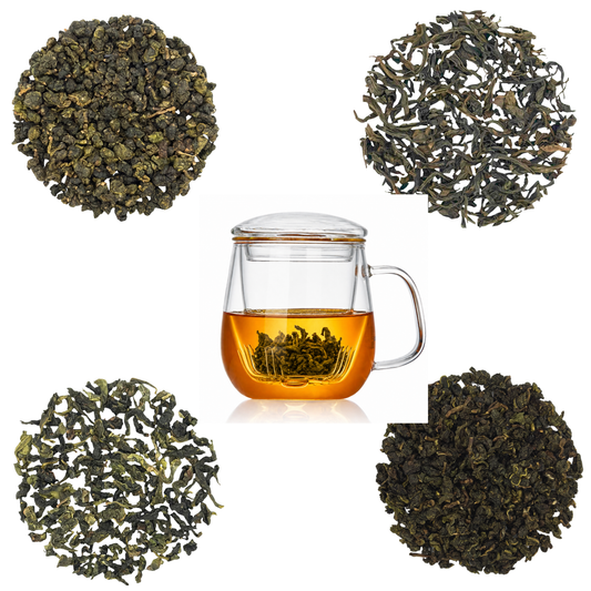 4 Oolong Sampler Pack with Glass Infuser Mug
