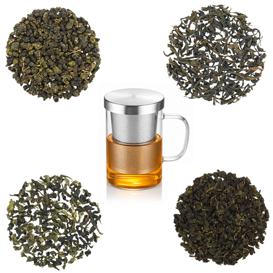 4 Oolong Sampler Pack with Stainless Steel Infuser Mug