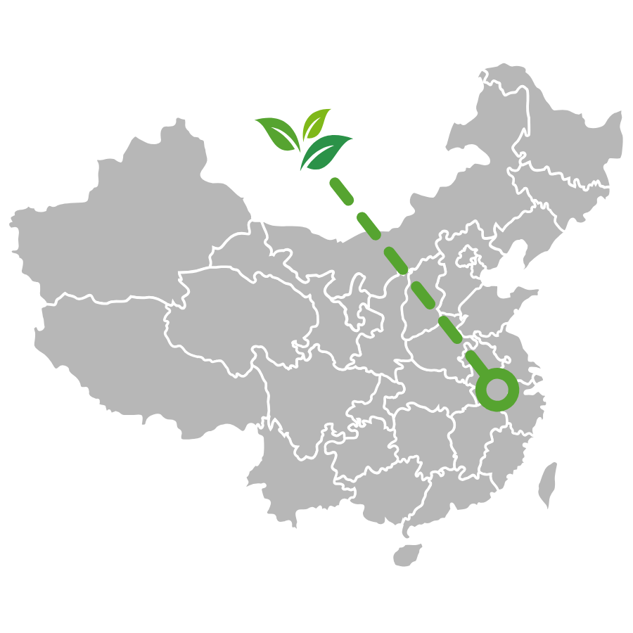 a map showing the region where yellow mountain fur tips (huang shan mao feng) tea is grown